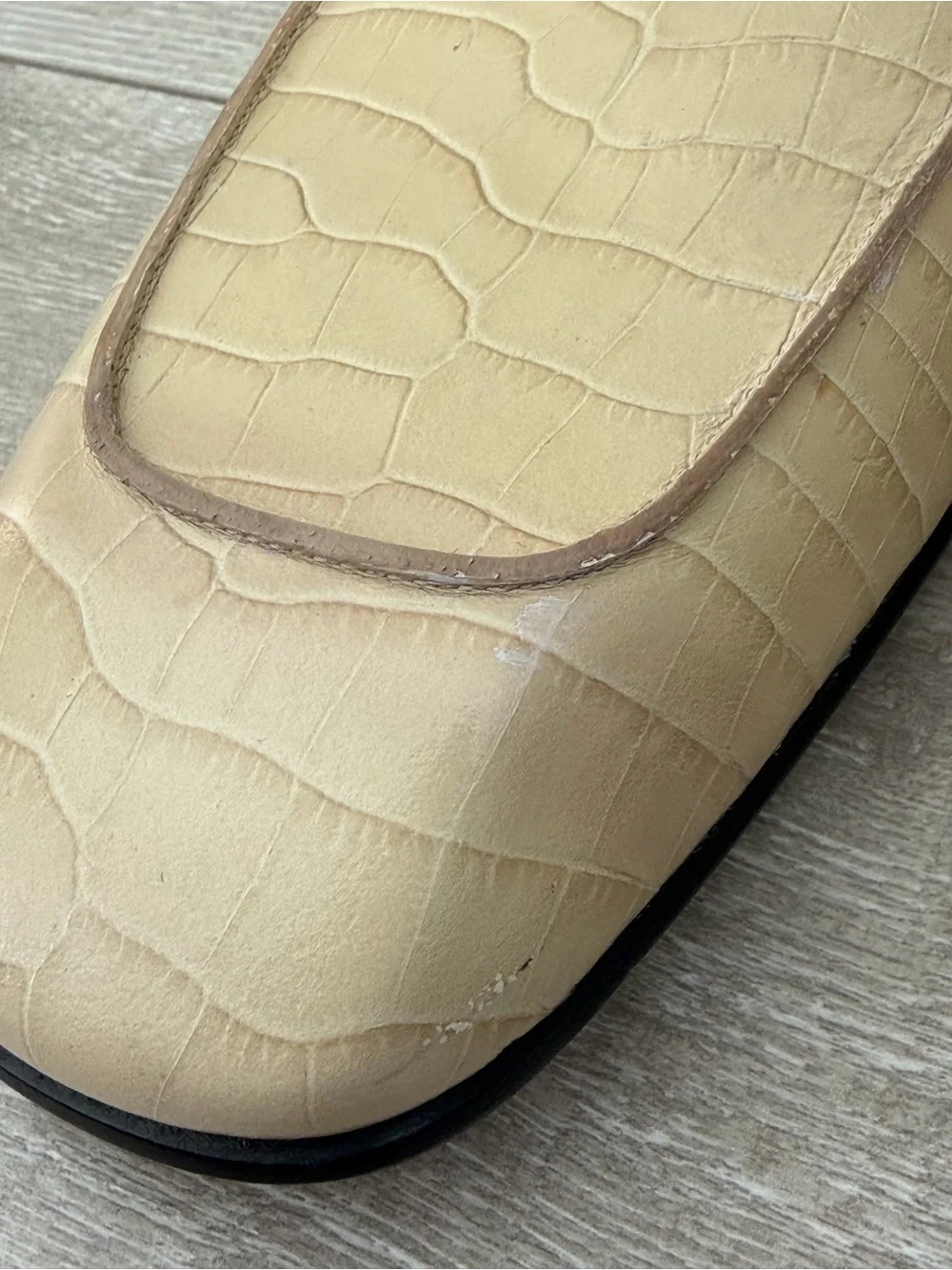 Tom Ford Cream Croc-Embossed Leather ivory Loafers men 11.5